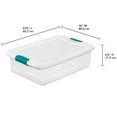 thumbnail image 2 of 32 Qt Latching Storage Box, Clear Plastic Container, Stackable with Latch Lid, Organize Clothes Underbed, 6-Pack, 2 of 9