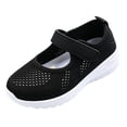 thumbnail image 3 of YOUYEDIAN Orthopedic Shoes for Toddler Girls Hollow out Mary Jane Shoes Breathable Soft-Soled Dance Flats (Black, 1 Big Kid), 3 of 5