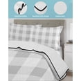 thumbnail image 4 of Quilts Twin Size, Grey White Buffalo Check Soft Comforter Bedding Set for Bed, Farmhouse Plaid Modern Geometric Lightweight Quilted Bedspread with Pillow Cover(2 Pieces) for All Season, 68x86 Inch, 4 of 6
