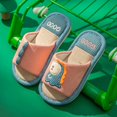 thumbnail image 2 of LNMQLPDBS Toddler Girl Slippers Cartoon Dinosaur Letters Pattern House Slippers for Toddler Soft Sole Open Toe Comfort Indoor Home Slippers for Girls and Boys Little Kids Sandals A 4-4.5 Years, 2 of 4