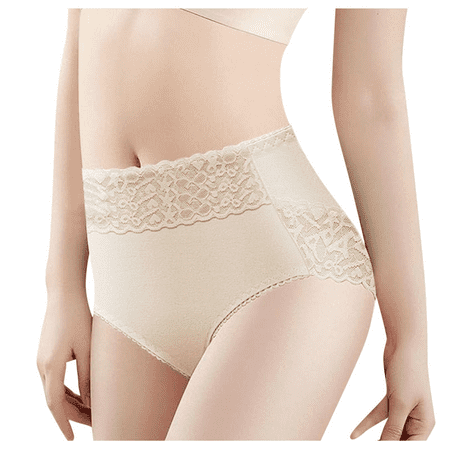 Fulorrnie Underwear for Women Plus Size Seamless High Waisted No Show Panties Cute Briefs Elastic Waist Breathable Panty A XL