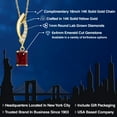 thumbnail image 2 of Gem Stone King 14K Yellow Gold Red Garnet and Lab Grown Diamond Pendant Necklace for Women | 0.83 Cttw | Gemstone January Birthstone | Emerald Cut 6X4MM | With 18 inch Chain, 2 of 6
