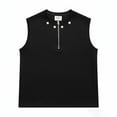 thumbnail image 3 of Nmnitkp Tank Tops Men Half-Zip Sleeveless Tank Tops, Loose Fit Crew Neck Breathable Solid Color Shirts for Summer Casual, Workout & Streetwear Wear Black,4XL, 3 of 6