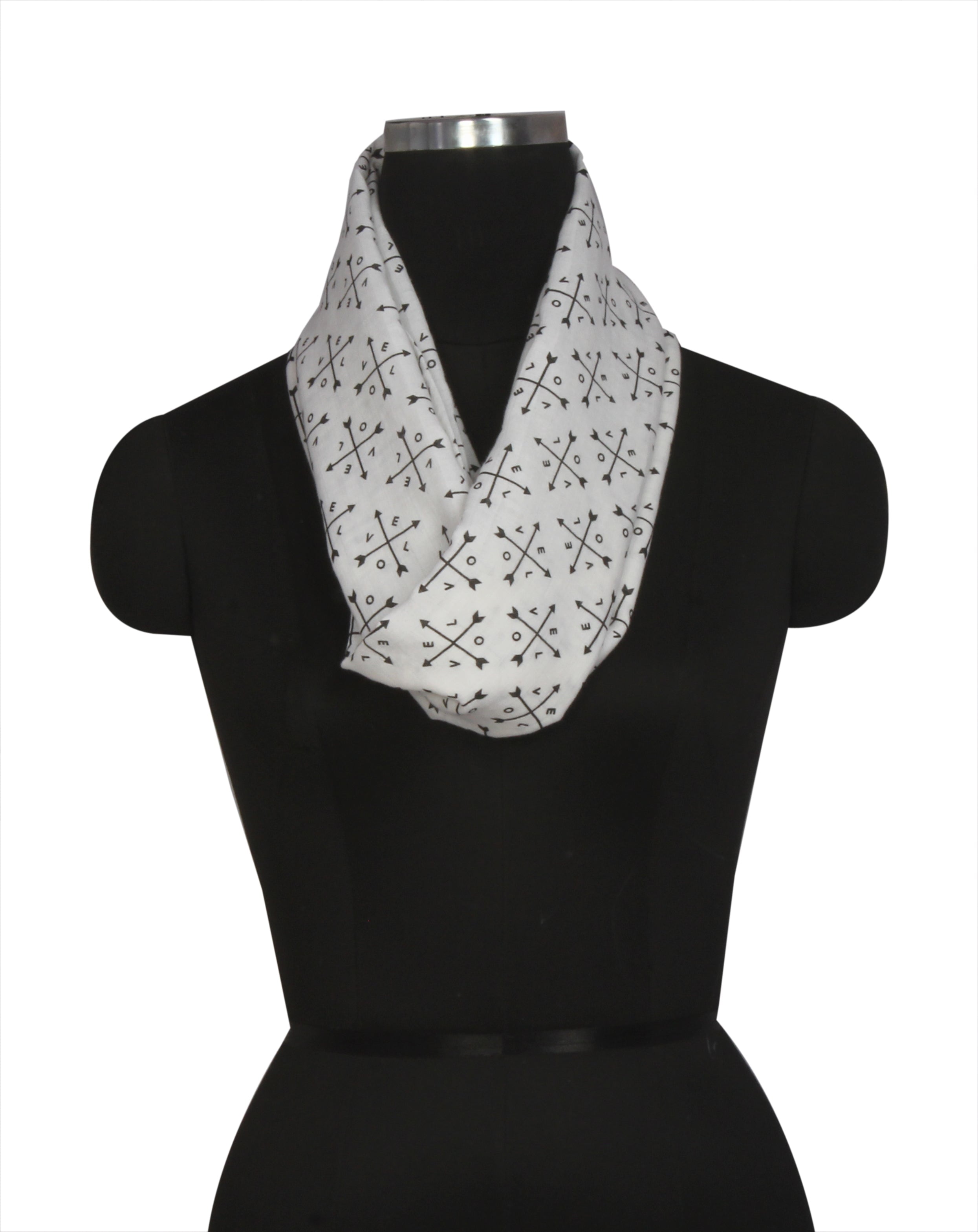 Bacati - Love Black Muslin Nursing Scarf