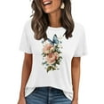 thumbnail image 2 of Women's Large Short Sleeve T-Shirt Printed Casual Top Under $5 Comfortable Cotton Tee for Everyday Wear, 2 of 4