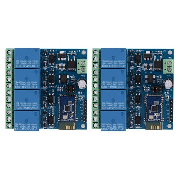 2X 12V 4CH Interruptor de Control Remoto MóDulo de Relé Bluetooth para Android Motor Móvil LED Luz DIY Kit Electrónico