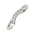 thumbnail image 3 of Mauli Jewels Rings for Women 0.05 Carat Round Diamond Curvy Wedding Band Prong-Setting 14K Solid White Gold, 3 of 7
