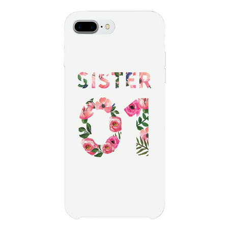 Sister01-Left White Cute Best Sister Phone Case For iPhone 7 (Best International Phone App For Iphone)