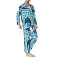 thumbnail image 2 of Fotbe Flying Swallows Pattern Long Sleeve Pajama Set for Men,Sleepwear Set,2-piece Loungewear Set,Soft PJs Comfy Nightwear with Pockets-Medium, 2 of 7