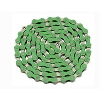YBN Chain 1/2x1/8x112 Green/Chrome. Chain, bike chain, lowrider bikes, beach cruiser, chopper, bmx, track fixie bicycles