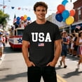 thumbnail image 2 of Mens 250 Anniversary USA Shirt Crewneck 4Th of July Shirts Short Sleeve T-shirt 1776-2026 250th Birthday Crew Neck Tees Black1 L, 2 of 4