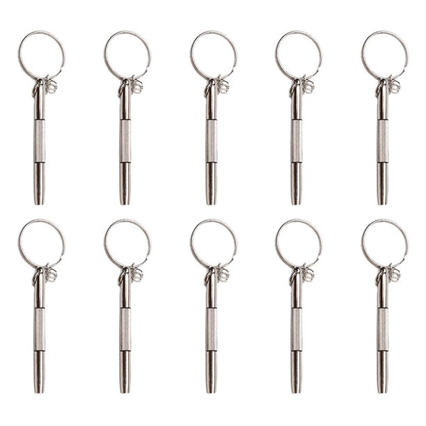 EeaseMX 10 destornilladores portátiles para gafas, mini destornillador metálico desmontable, herramienta de reparación para gafas y relojes.