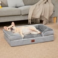 thumbnail image 3 of Cama ortopédica para Perro Grande, Impermeable, de Espuma viscoelástica, Bordes elevados, Antideslizante Abajo, sofá Cama, Funda extraíble Lavable (Gris, Mediano), 3 of 6