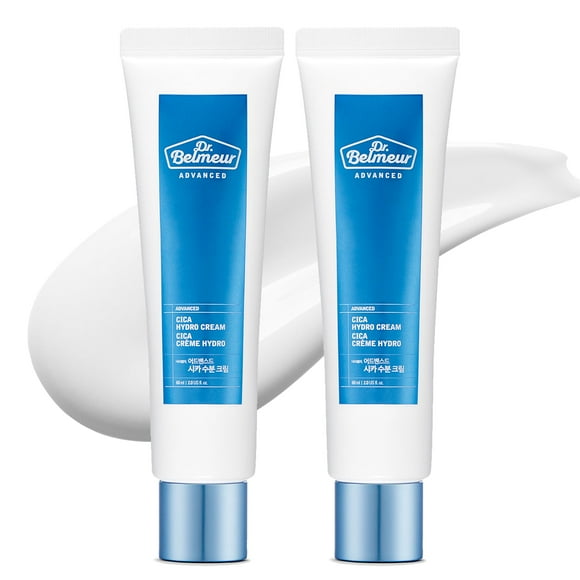 DR. BELMEUR Advanced Cica Hydro Cream Special Set (2 fl oz*2 paquetes de 2) - Hidratante facial calmante que fortalece la barrera para pieles sensibles. Cuidado de la piel coreano. Ácido Hialurónico d