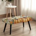 thumbnail image 4 of Psesaysky Pumpkin Maple Hummingbird Elastic Band Dining Bench Covers, Breathable Polyester Spandex Fabric Dining Room Bench Slipcover for Home Hotel, 4 of 9