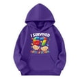 thumbnail image 2 of Kids Hoodies Sweatshirts 6 7 Six Seven Letter Hoodies Sweatshirts Comfortable Girls Long Sleeve Hooded Sweatshirt With Pocket Cute Print Pullover Athletic Hoodie For Kids Dark Purple 130(5-6 Years), 2 of 5