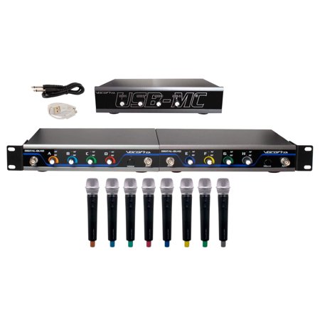VocoPro USB-ACAPELLA-8 8-Channel Wireless Microphone/USB Interface Package, 902-927.20mHz