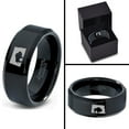 thumbnail image 4 of Tungsten North Dakota The Peace Garden State Bison Band Ring 8mm Men Women Comfort Fit Black Beveled Edge Polished, 4 of 4