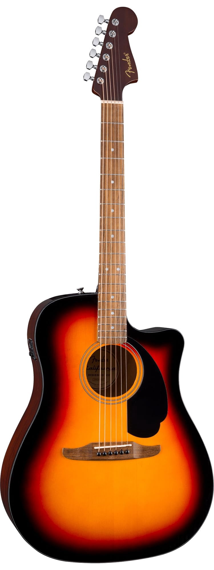 Fender California Standard Redondo CE Acoustic-Electric Guitar - 3-Color Sunburst Bundle with Case, Tuner, Strap, Strings, String Winder, Picks, and Austin Bazaar Instructional DVD