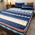 thumbnail image 3 of Sábana ajustable elástica para el hogar, ropa de cama de algodón estampada, gruesa, impermeable, estilo nórdico, funda de colchón, colcha doble para parejas y queen, 3 of 5