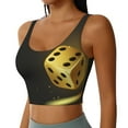 thumbnail image 2 of Fuzoiu Golden Dice Print Women's Sports Vest,U-Back Sports Tank,Gym Vests,Athletic Sleeveless Shirts,Exercise Undershirts,Yoga, Gym, and Dance Wear-X-Large, 2 of 8