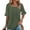 Army Green, variant on Womens Fashion Blouses Notched V Neck Puffer Short Sleeve Shirt Polka Dot Tops Dressy Shirts