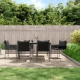 thumbnail image 1 of vidaXL 7 Piece Garden Dining Set with Cushions Poly Rattan and Steel, 1 of 5