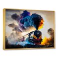 thumbnail image 2 of Designart train framed wall art decor, Train framed wall Art, On the Move Rolling Rails I , Extra large Modern Gold framed wall art, 32x16 inches Gold Frame, 2 of 5