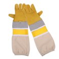 thumbnail image 2 of Guantes de apicultura transpirables y ventilados, de nuevo estilo, con mangas protectoras profesionales antiabejas, equipo de apicultura (dorados, talla XL), 2 of 8