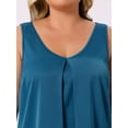 thumbnail image 5 of DARING DIVA Women's Plus Size Satin V Neck Sleeveless Pleated Nightgown 4X Peacock Blue, 5 of 7