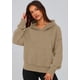 thumbnail image 3 of Sudadera Crop con Media Cremallera para Mujer PRETTYGARDEN Caqui Talle S, 3 of 5