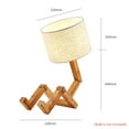 thumbnail image 2 of Graflsoa Lampe de Table Robot Réglable avec Abat-Jour en Bois - Design Pliable pour Chambre, Bureau Ou Hôtel - Base E27 (Ampoule Non Incluse) - Options Beige Ou Blanc, 2 of 6