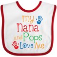 thumbnail image 3 of Inktastic Nana and Pops Love Me Grandson Granddaughter Boys or Girls Baby Bib, 3 of 4