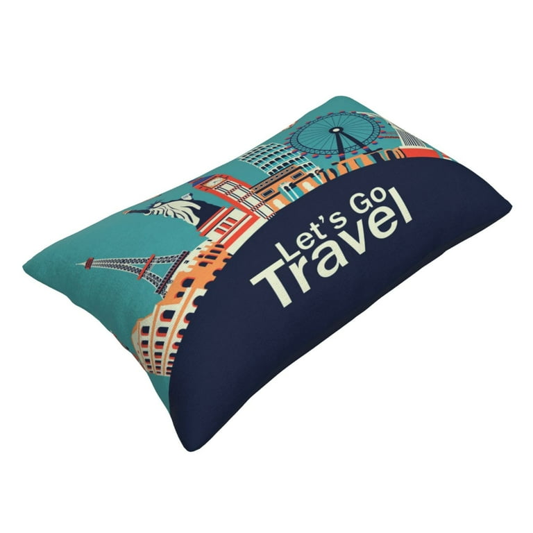 Kll Let'S Go Travel Pillow Covers Envelope Closure,Super Soft And