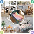 thumbnail image 5 of Dreamy Pastel Wave Pattern Rectangle Tablecloth 60"x102",Waterproof Polyester Rectangle Table Cloth, Wipeable Spillproof Polyester Tablecloth for Dining, Camping, Indoor and Outdoor, 5 of 6