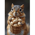 thumbnail image 4 of Adorable Squirrel Holding Basket of Peanuts Banner Background Party Decorations for Photo Booths Family Gatherings Children Parties, 4 of 8