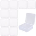 thumbnail image 1 of Milisten 10Pcs Square Soap Carrying Box Transparent 9.5X9.5X3.5cm PP Material Prevent Sliding Travel Use, 1 of 8