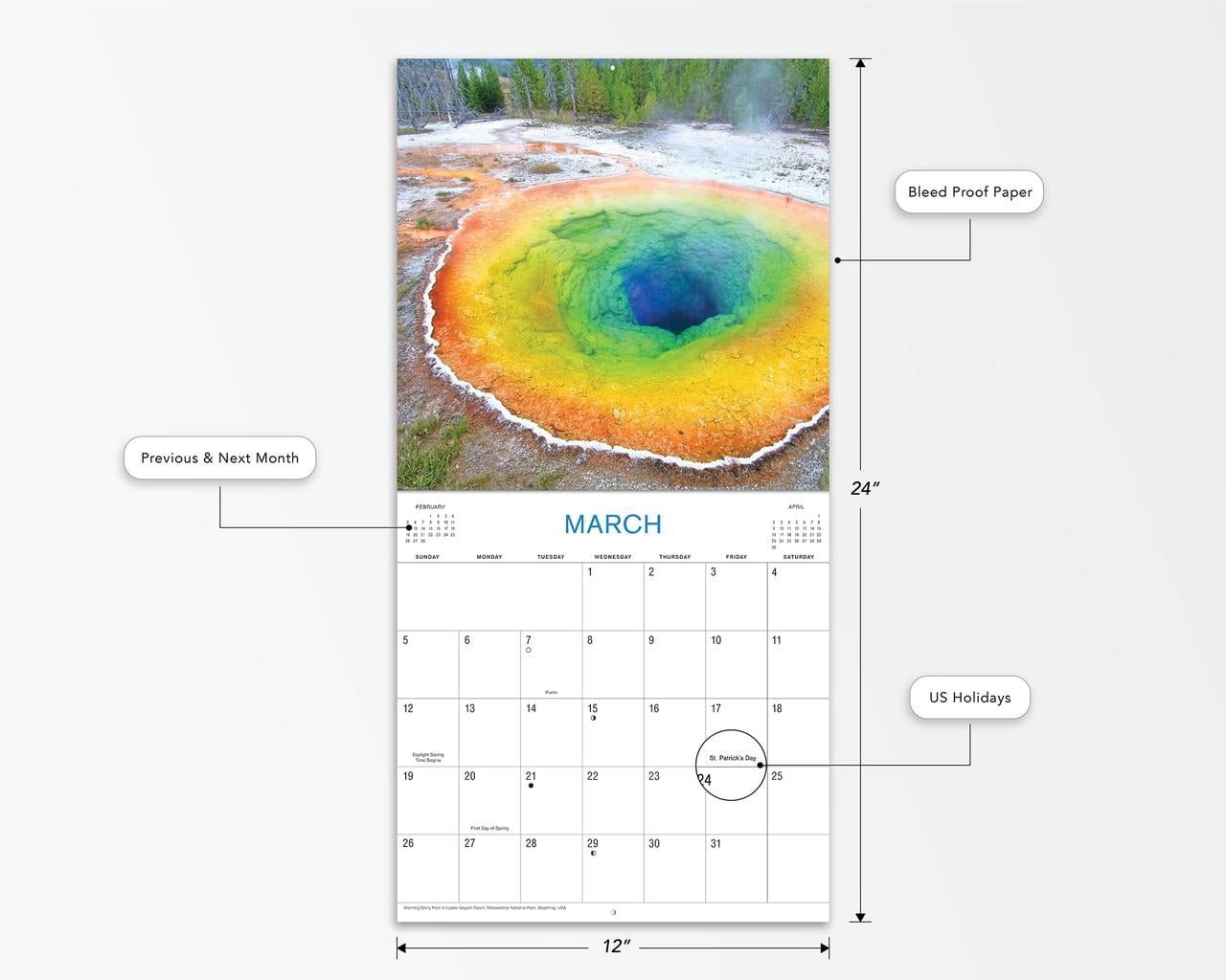 2023 - 12 Month Calendar-Natures Power-12x12 Hanging Wall Calendar by DaySpring