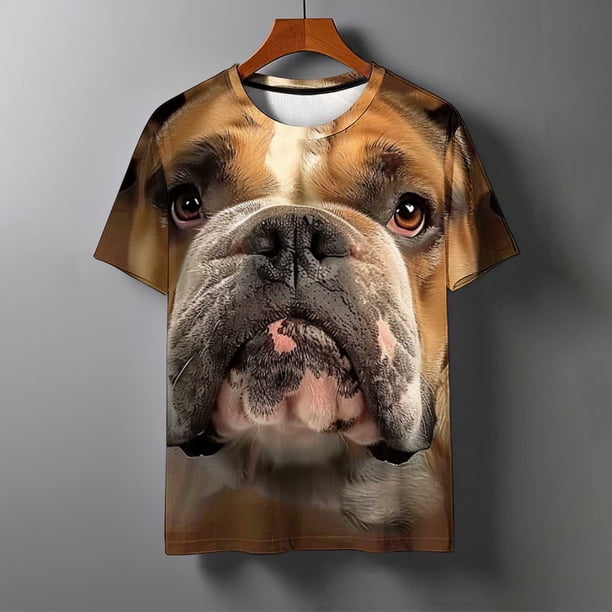 Tops para hombre, blusas y camisas de cuello redondo y manga corta para hombre, blusas casuales deportivas con estampado de perros y animales divertidos para hombre, camisas vintage de cuello redondo,