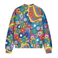 thumbnail image 5 of COEQINE Bomber Jacket Women 2025 Zip Up Y2k Short Jackets Lightweight Fashion Varsity Shacket Coats Stand Collar Windbreaker Streetwear Fall Outfits, 4X-Large, Retro Rainbow Hippie Flower, 5 of 7