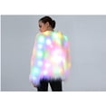 thumbnail image 2 of Abrigo de piel con luces LED para mujer, chaqueta con luces brillantes de arcoíris, disfraz de Rave peludo blanco L JAMW Sencillez, 2 of 5