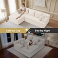 thumbnail image 6 of Reliancer Cloud Sectional Couch with L Shaped Chaise, 96.8" Modern Modular Sofa with 5 Pillows, Boneless Corduroy Upholstered Deep Seat Couches for Living Room Bedroom, Beige, Left, 6 of 8