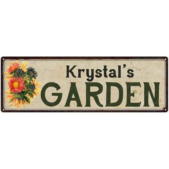 Krystal's Garden Sign Flower Chic Decor 6x18 Sign Gift 106180017416