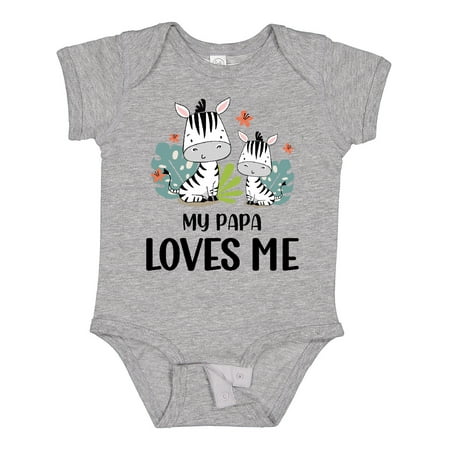 

Inktastic Zebra My Papa Loves Me Gift Baby Boy or Baby Girl Bodysuit