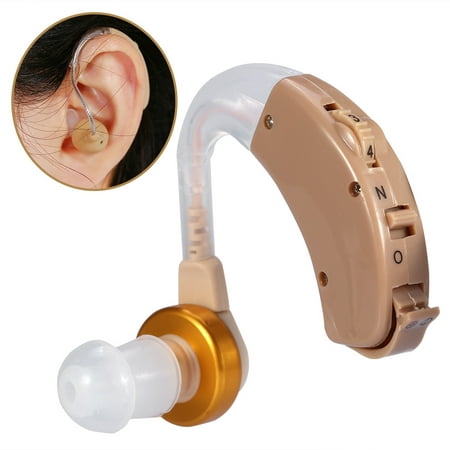 HERCHR Mini Hearing Aid, Digital Hearing Aid Assistance Personal Battery Adjust Voice Amplifier Behind Ear Sound Device, Behind Ear Hearing