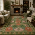 thumbnail image 3 of Moynesa 8'x10' Vintage Farmhouse Floral Washable Rugs for Living Room, Large Cottagecore Green Botanical Rug for Bedroom, Soft Colorful Boho Flower Accent Carpet for Dining Room Nursery Dorm Apartmen, 3 of 11