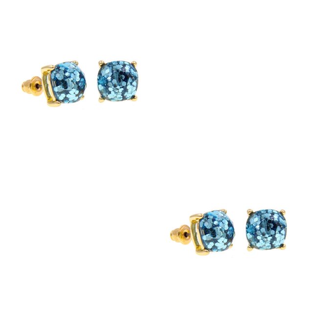 Minnieouse Brillo Stud Colgante Accesorios populares Aleación Fiesta Pendientes diario Varios Pendiente simple Boda Azul claro Azul claro 2piezas