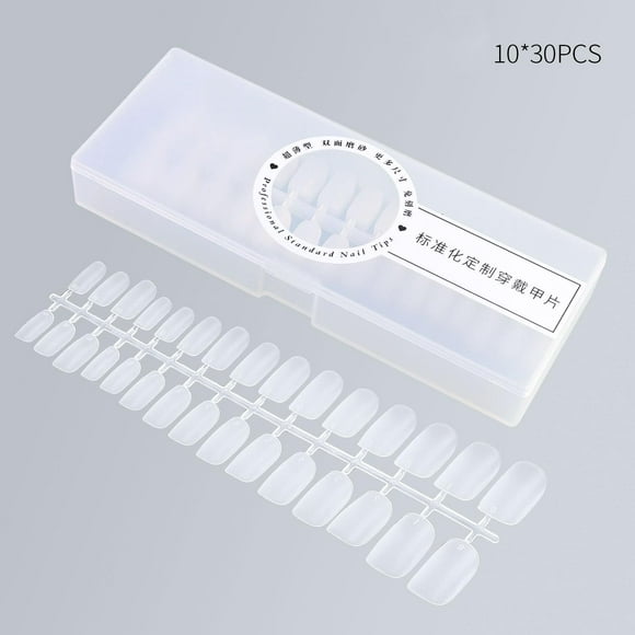 300 puntas de uñas postizas para extensiones de uñas, ligeras para mujeres y niñas con estuche, uñas postizas para arte de uñas, salón, práctica de , Cuadrado Claro Macarena Punta de uñas falsas