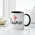 thumbnail image 6 of CafePress - Je T'aime, French Word Art With Red Hearts Mug - 11 oz Ceramic Mug - Novelty Coffee Tea Cup, 6 of 6