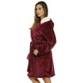 thumbnail image 3 of Just Love Velour Bath Robes w/ Sherpa Lined Hood (Burgundy, X-Small), 3 of 4